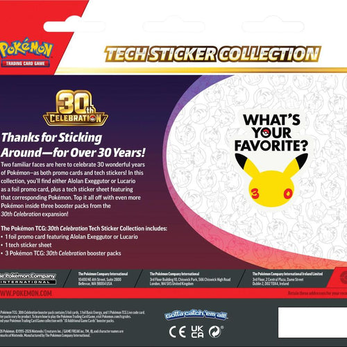30th Celebration Tech Sticker Collection [Lucario] - ME: 30th Celebration (30C)