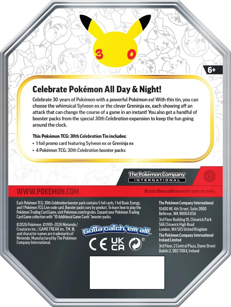 30th Celebration Tin [Sylveon ex] - ME: 30th Celebration (30C)