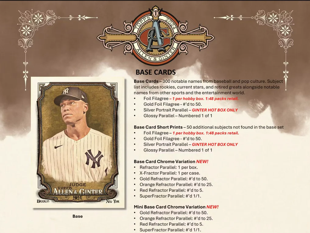 2024 Topps Allen & Ginter Baseball Hobby Pack by Weram - image 2